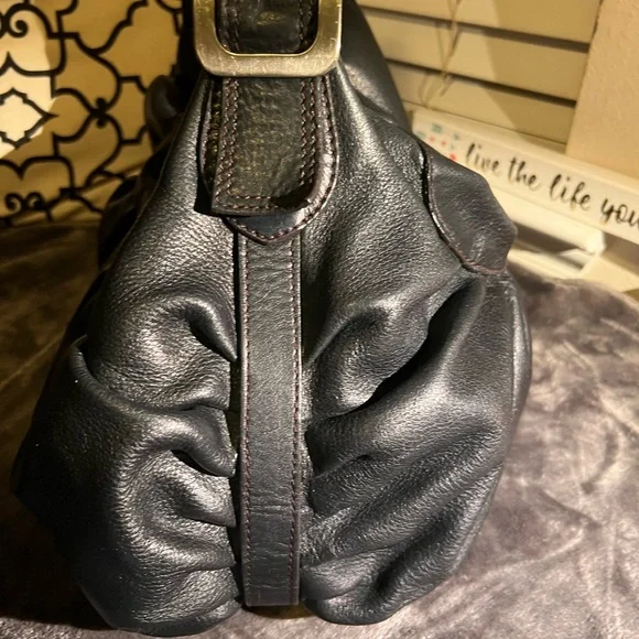 Cole Haan Rouched Hobo Bag - Black Leather - no call-outs - Picture 12 of 14